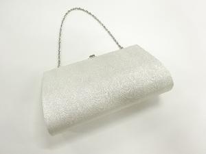 リサイクル　銀糸線描き模様織出し和装バッグ